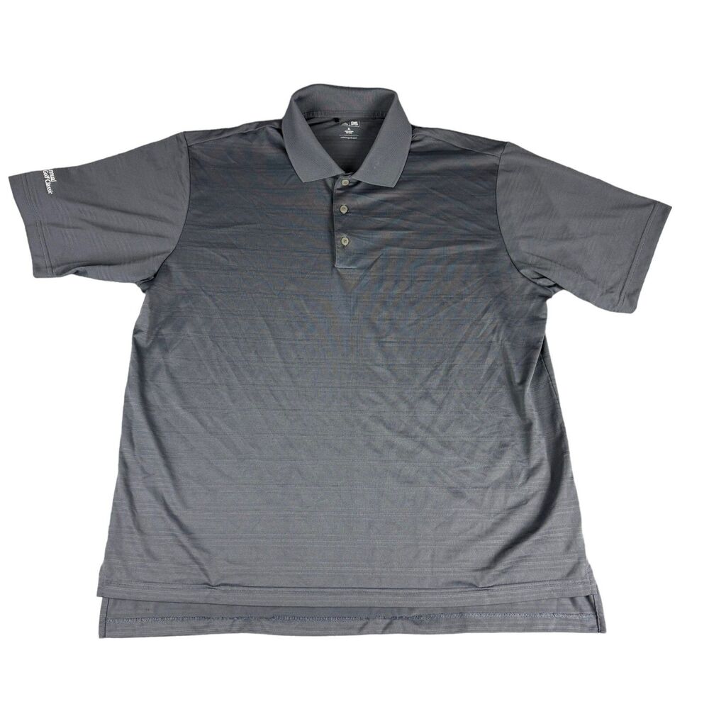 Adidas Polo Shirt Men's Extra Large Gray Short Sleeve Golf Stretch Performance